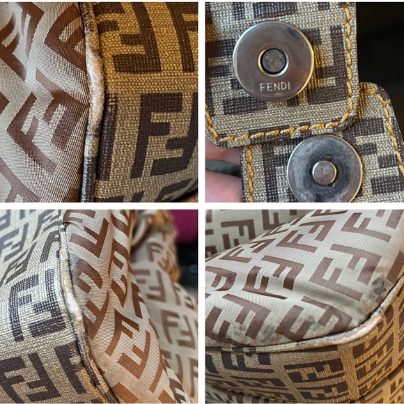 𝐅𝐄𝐍𝐃𝐈 Vintage Zucchino Nylon Monogram Pillow Shoulder Bag Tote - Picture 9 of 15